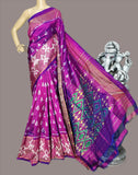 Pure Pochampally ikkat Silk Purple Sari