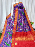 Pochampally Ikkat Silk Voilet Color Saree