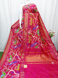 Pochampally Ikkat Silk Pink Color Saree Alover Design Saree