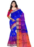 Soft Silk Blue With Pink Color Saree