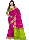 Soft Silk Pink With Green Color Saree