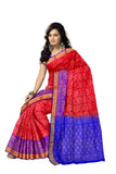 Soft Silk Red With Blue Color Saree